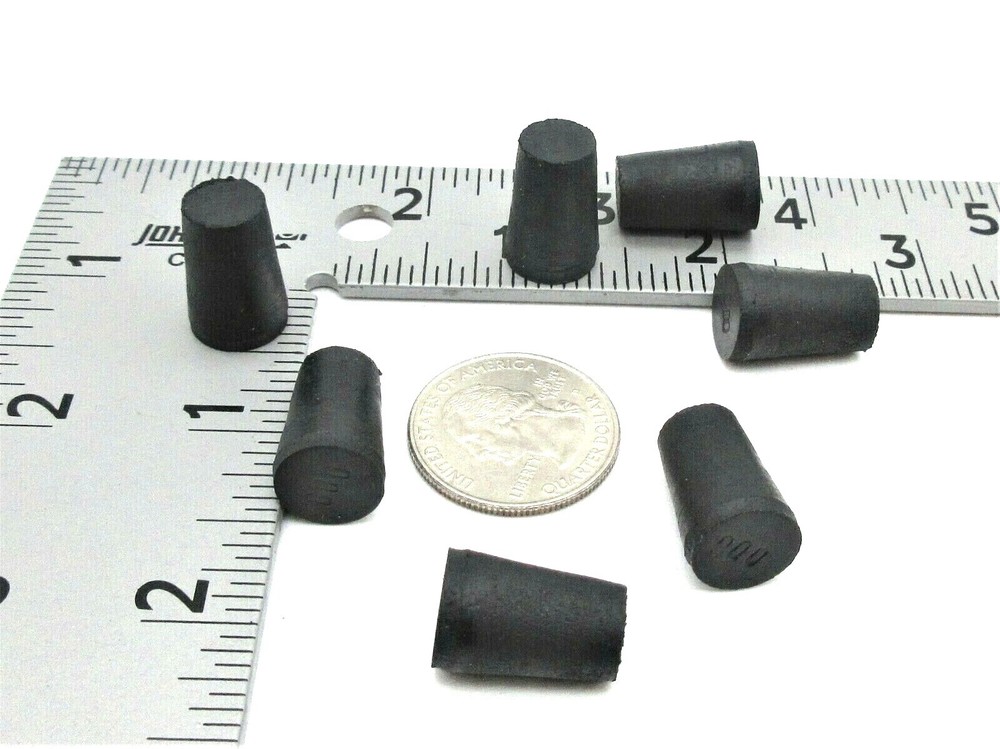#000 Solid Rubber Stoppers Lab Tapered Plugs Rubber Corks Various Pack Sizes