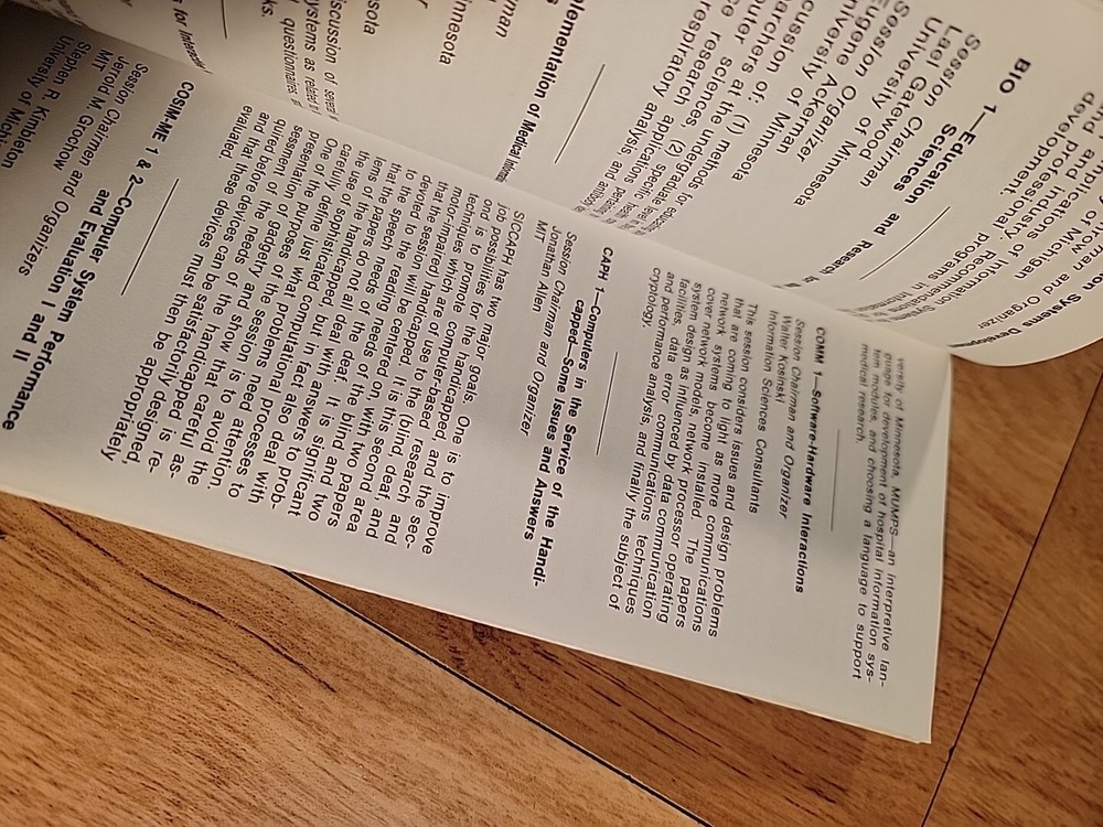 Vintage 1972 Association Computing Machinery Conference Booklet computer MIT