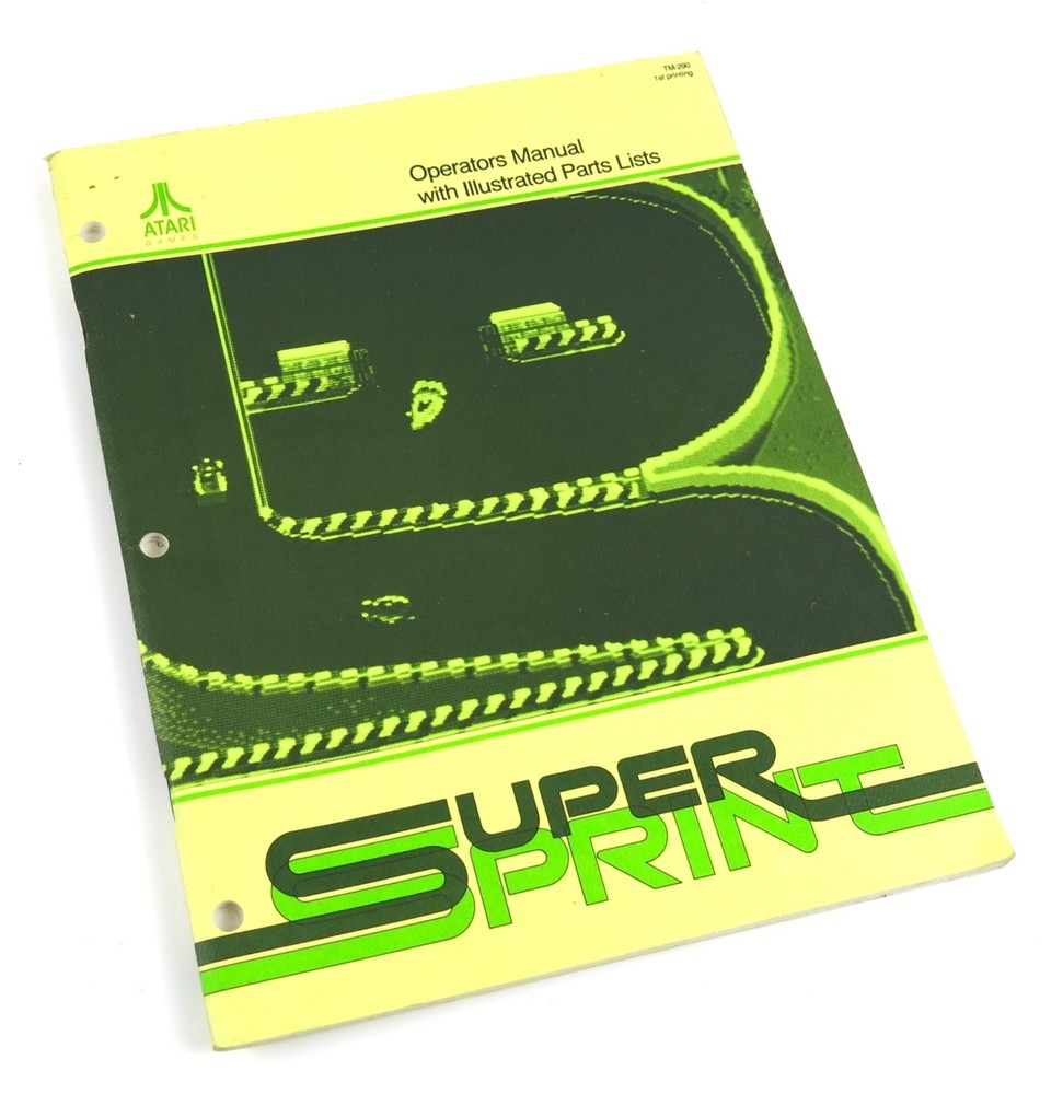 Atari Super Sprint Arcade Game Operators Manual 1986