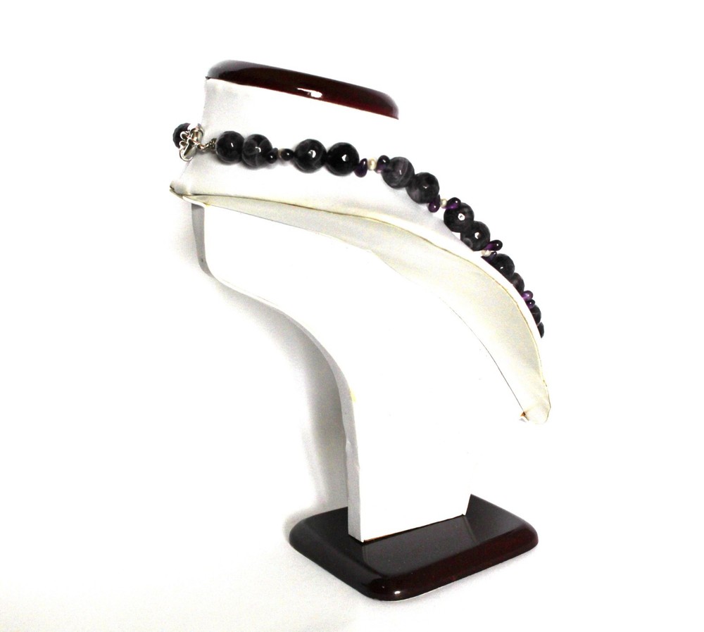 Natural Amethyst Round Beads Set Small Tear Drop