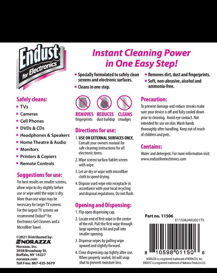 Endust For Electronics; Cleaning Wipes for Screens & Electronics Surfaces 2 pks