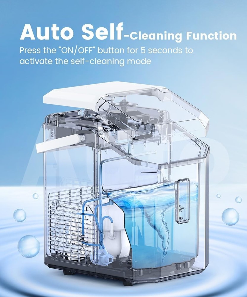 Countertop Ice Maker Machine with Handle, 34LBS/24H