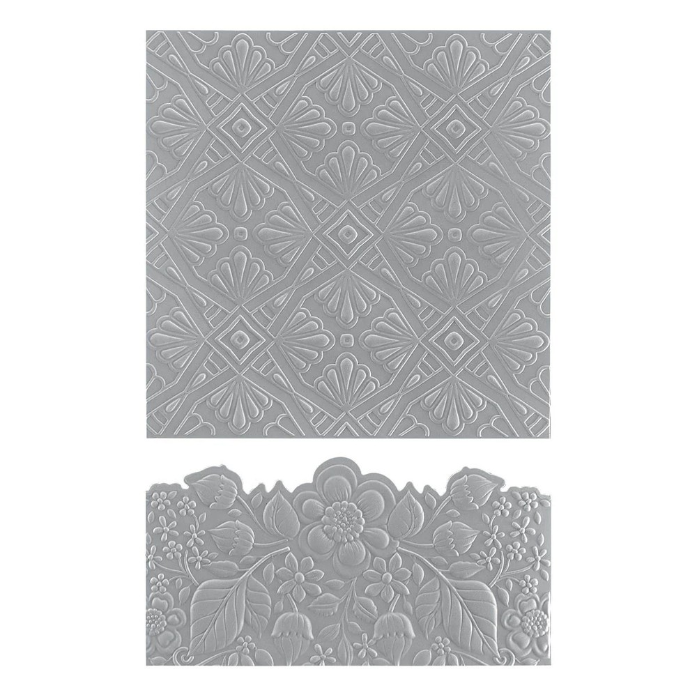 Spellbinders 3D Embossing Folder - Luxe Backdrop & Border, E3D-075