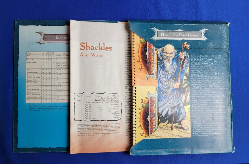 AD&D Black Flames Adventure Module - Dark Sun 2417