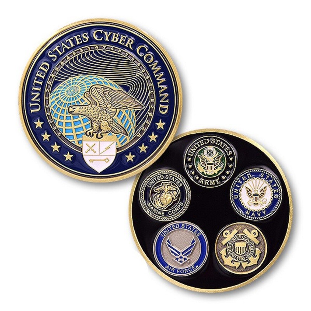 1.75" UNITED STATES CYBER COMMAND ALL BRANCHES CHALLENGE COIN