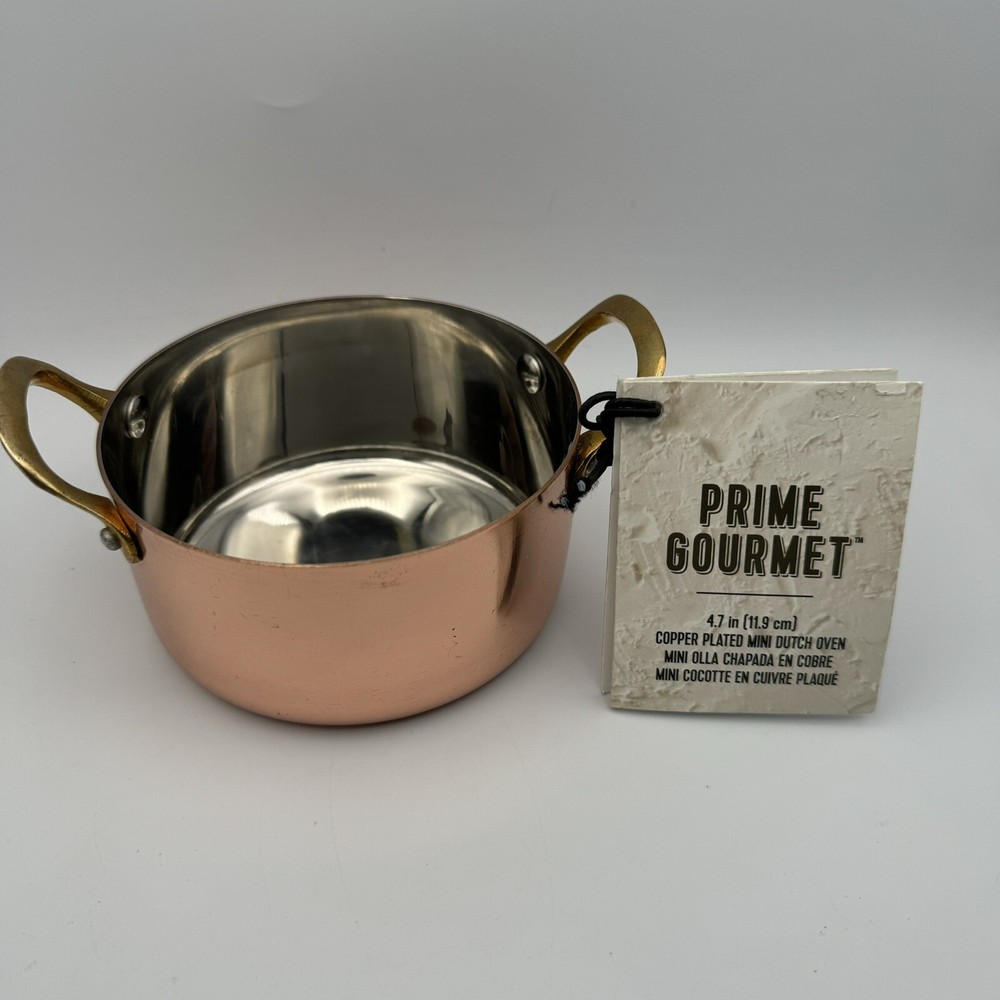 Prime Gourmet Kitchen Copper Plated Mini Dutch Oven 4.7”
