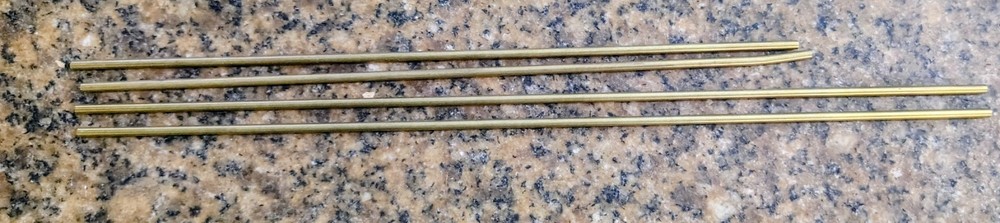 🗽K & S ENGINEERING SOLID BRASS RODS 1/8" DIA 4 Pcs