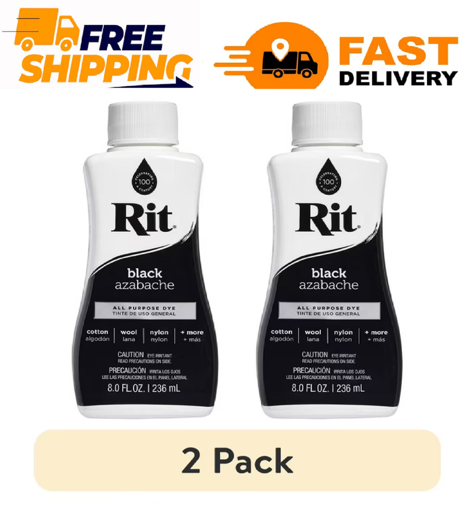 (2 pack) Rit, All Purpose Liquid Dye, Black, 8 fl oz