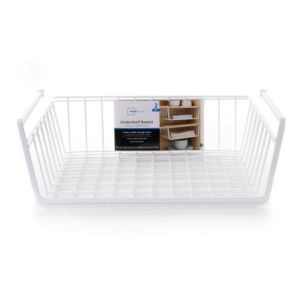 Cabinet Baskets, White, 2 Count