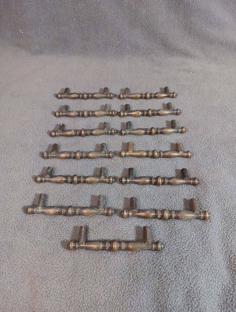 X14 Vintage Brass Drawer Handle Pulls Ornate 3" Center's (NO HARDWARE)