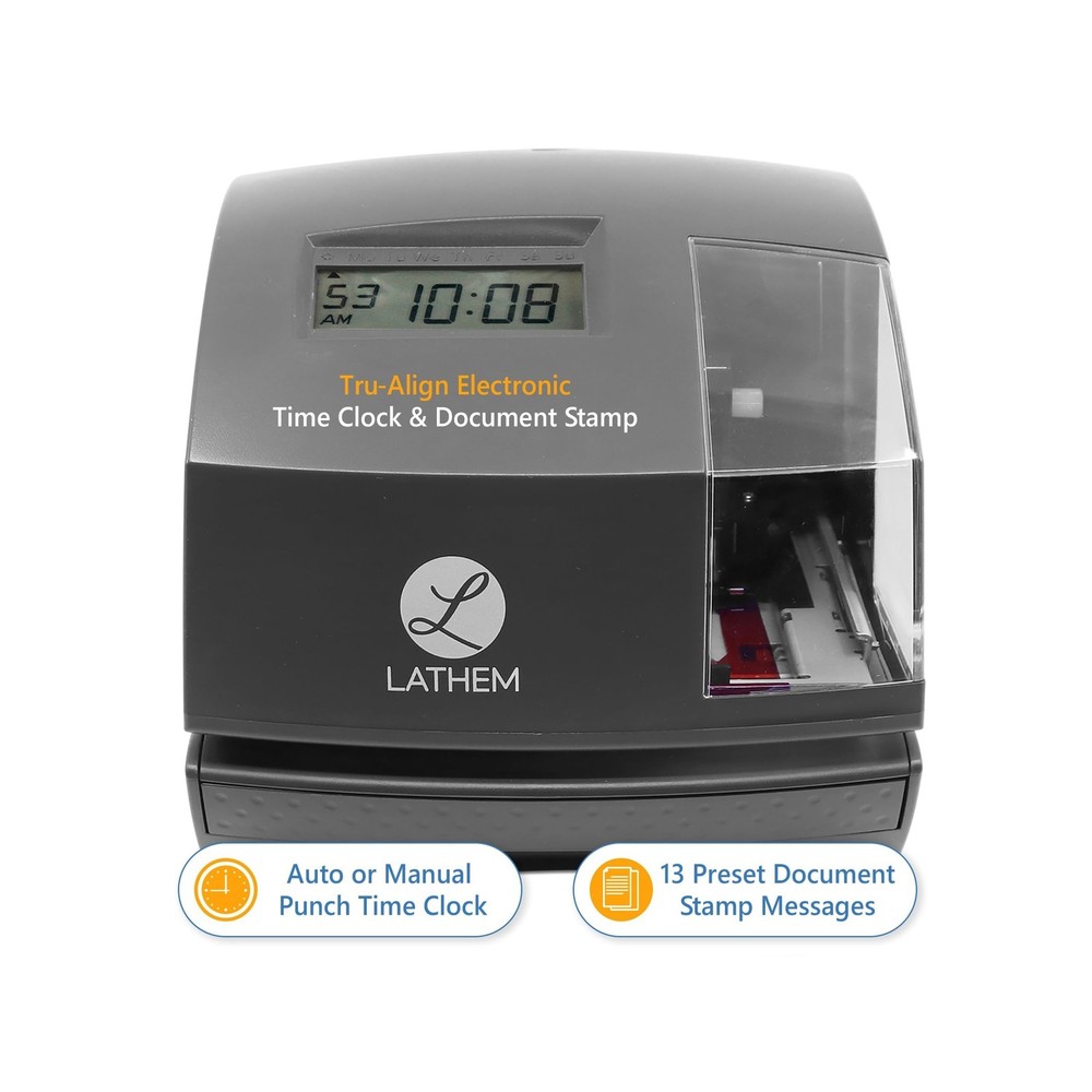 Lathem 1600e Time Clock Punch Machine & Document Stamp, Time Keeping System w...