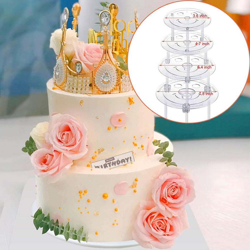 20 Plastic Cake Sticks Support Rods and 12 Clear Cake Stacking Dowels with 4 ...