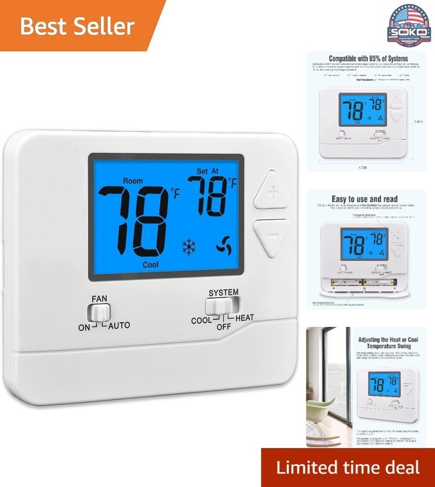 Non-Programmable Thermostat for Conventional Single-Stage Systems - 1 Heat/Cool