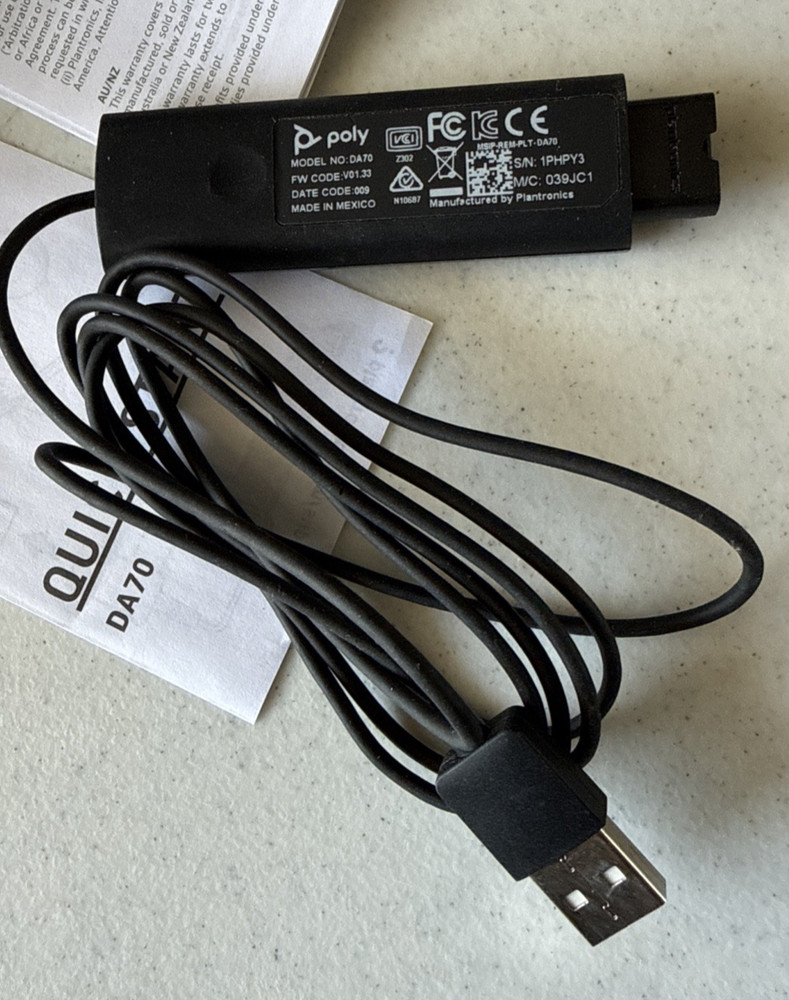 Poly DA70 USB Audio Processor for H-Series Headset