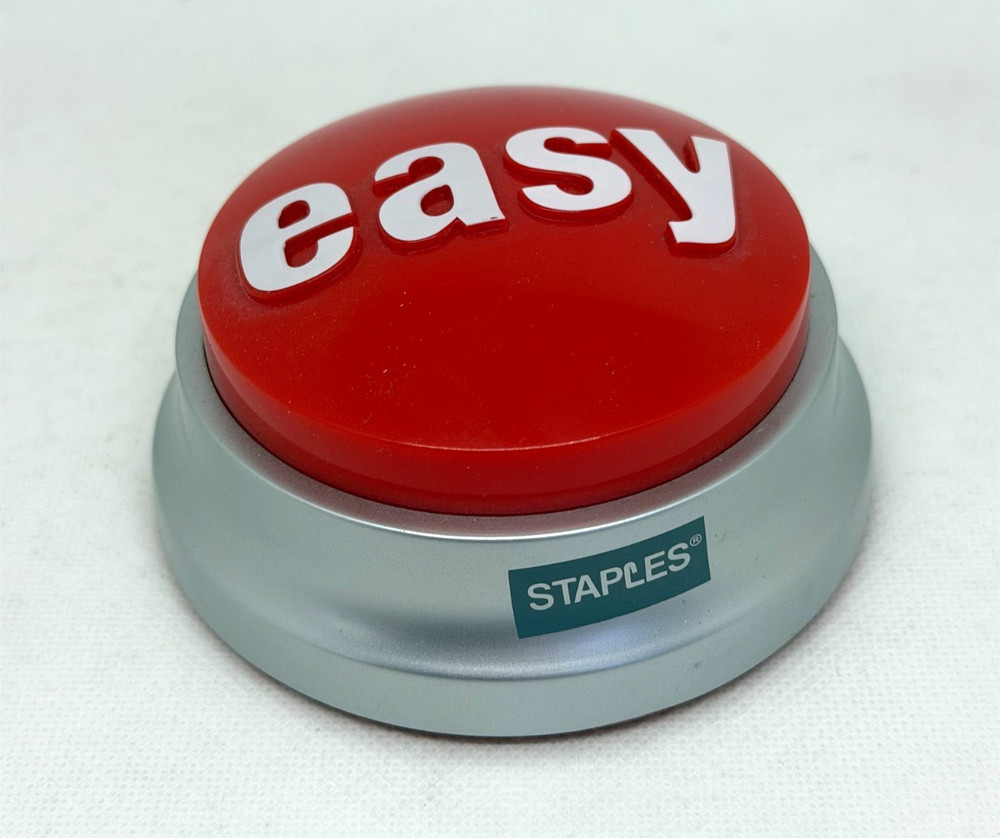 Staples Easy Button Tested and Working w/ fresh AAA batteries included - Retro