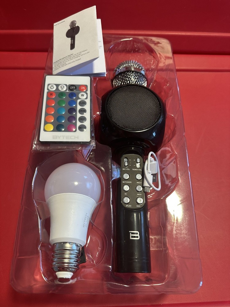 BYTECH Multicolor Party Starter Kit - Light Bulb & Karaoke Microphone