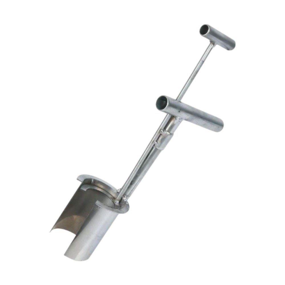 Bulb Planter Tool Silver with Handle Accessories for Digging Planting Garden