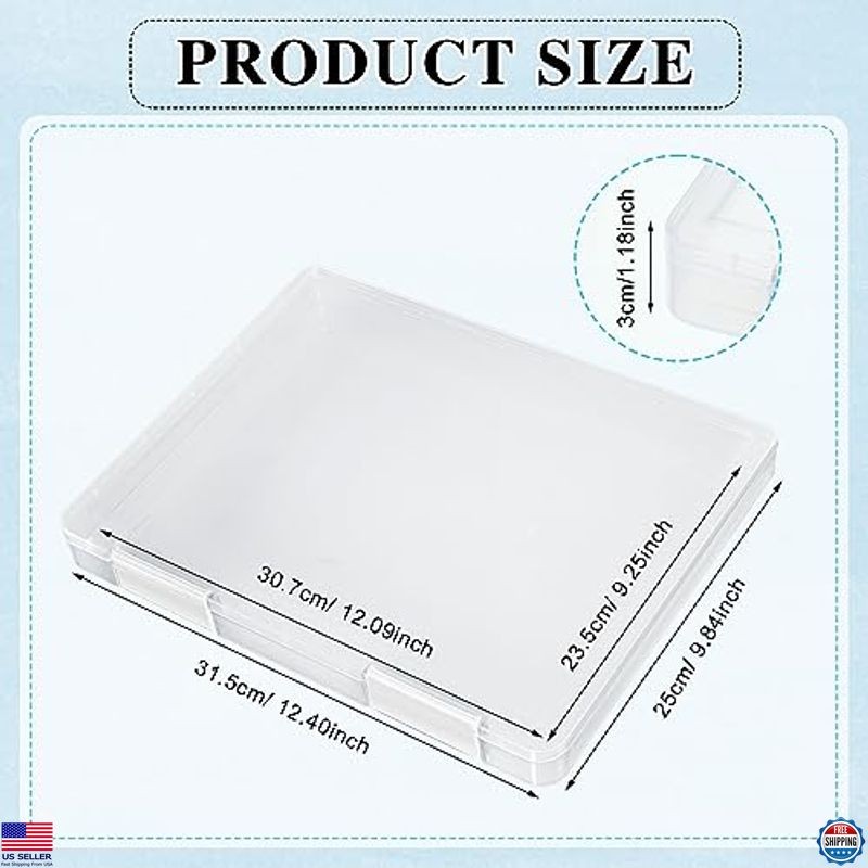 PerKoop 6-Pack Clear A4 Document Storage Boxes - Durable Plastic File Holders