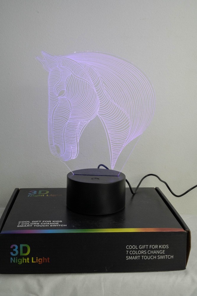 3D Color Changing Horse Night Light