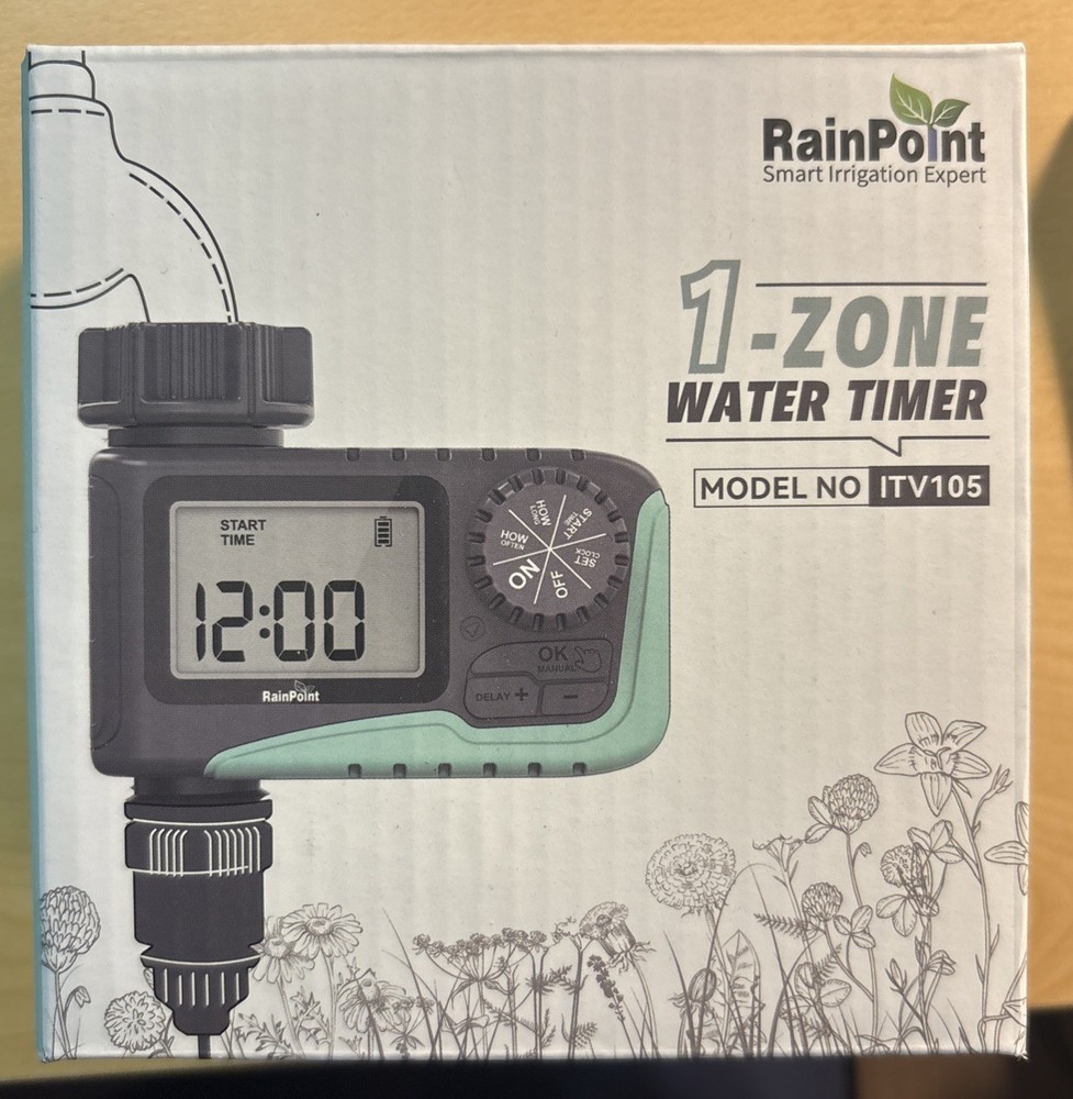 RainPoint 1-Zone Water Timer Model ITV105, New In Box