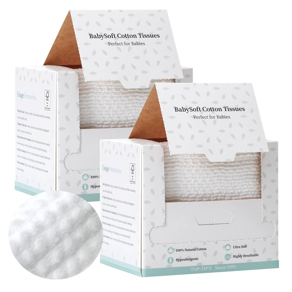 100% Pure Cotton Disposable Face Towels (2 Pack)