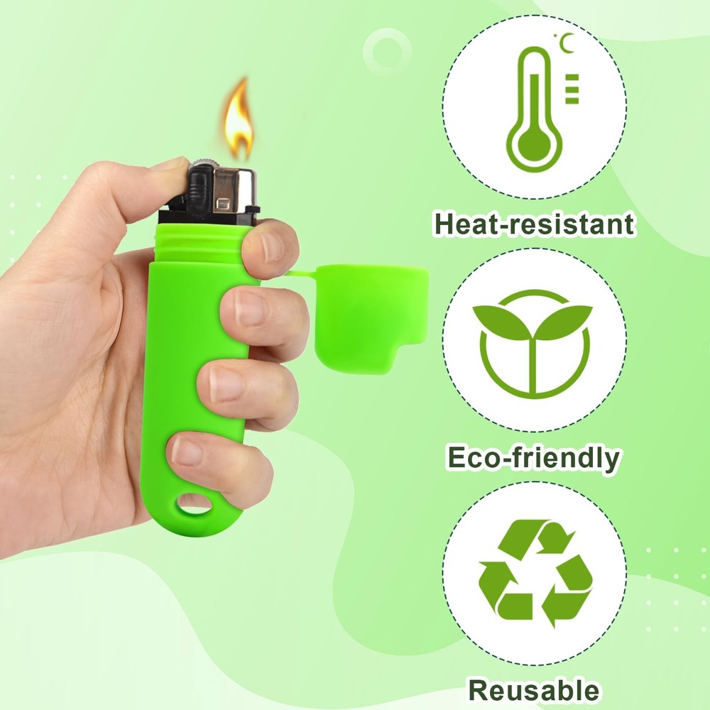 2pcs Waterproof Lighter Case Cover Holder for BIC, Lighters Light Green