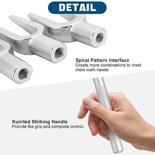 Ball Joint Separator Tie Rod Tool Set 5PCS Pickle Fork Kit with Ball Red
