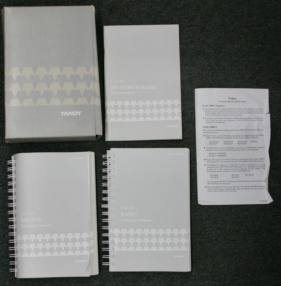 25-1508 Radio Shack Tandy 1000 Reference Manuals for MS-DOS/GW-Basic from 1987