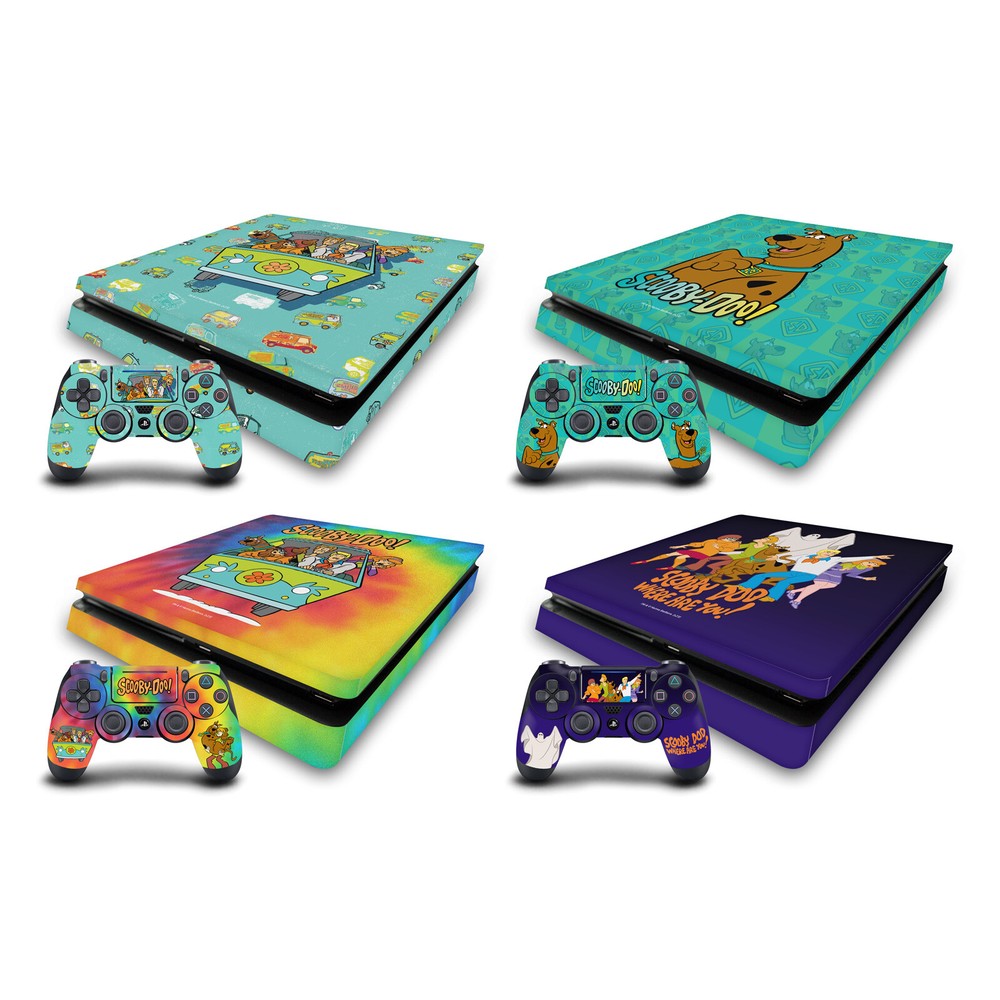 OFFICIAL SCOOBY-DOO GRAPHICS VINYL SKIN DECAL FOR PS4 SLIM CONSOLE & CONTROLLER