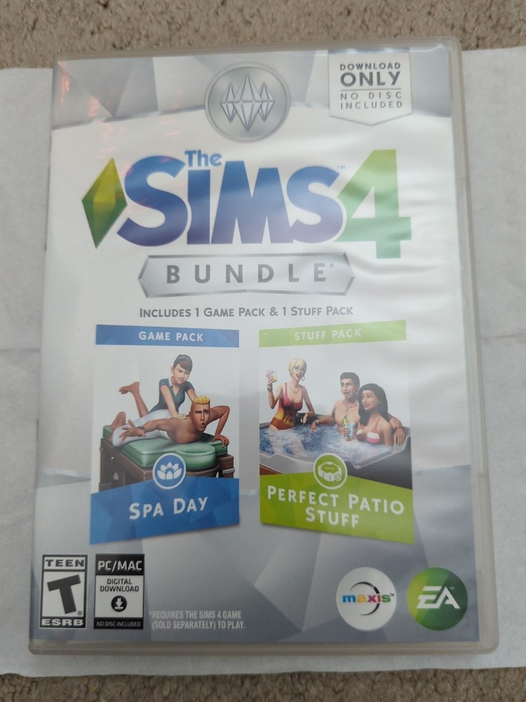 The SIMS 4 BUNDLE Code Download NO Disc Computer Game Spa Day Patio Stuff Pc Mac