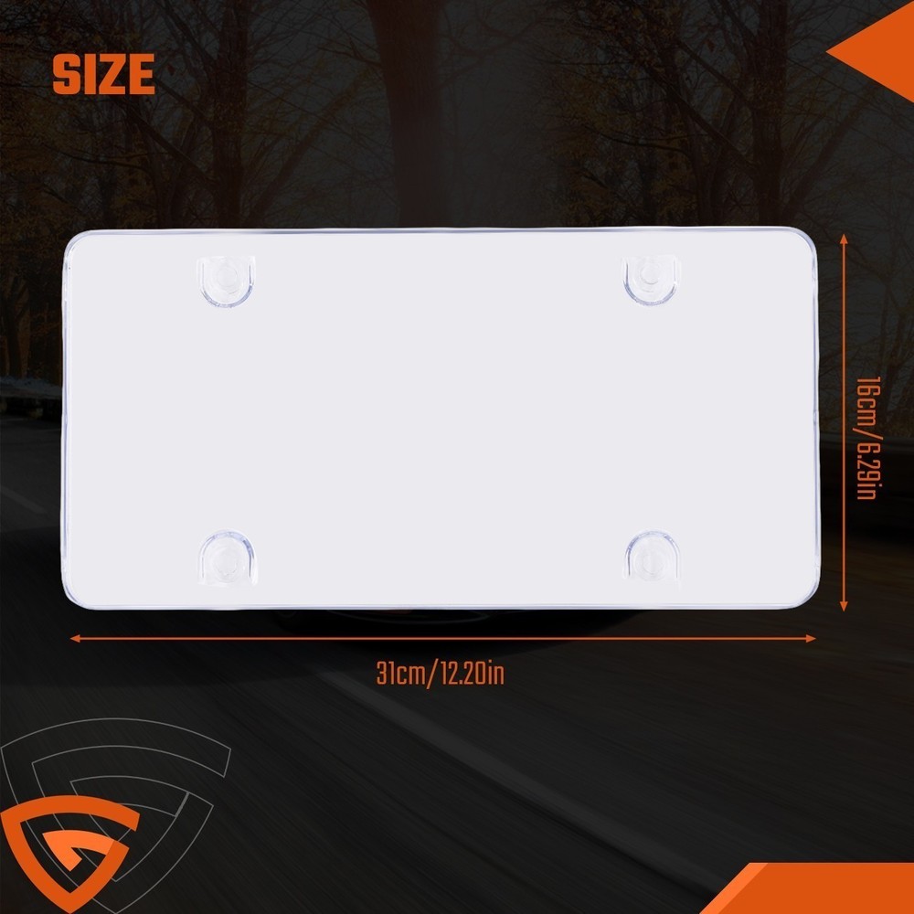 2x Clear License Plate Tag Covers Bubble Shields Protector Frame for Car Auto