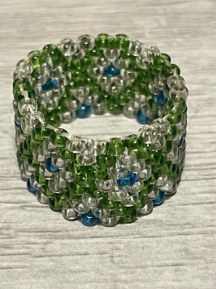 Handcrafted Wide Beaded Band Ring
