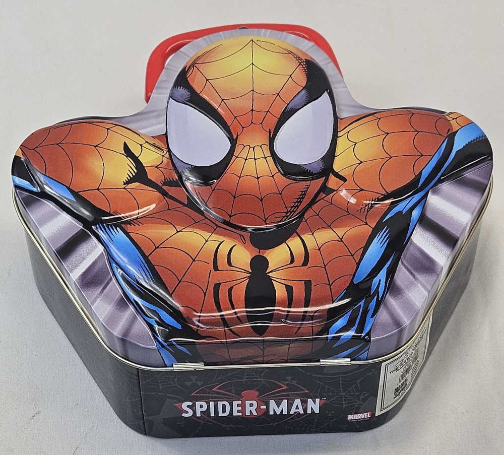Vintage Spider Man Lunch Box Tin Comic Toy Game 2003