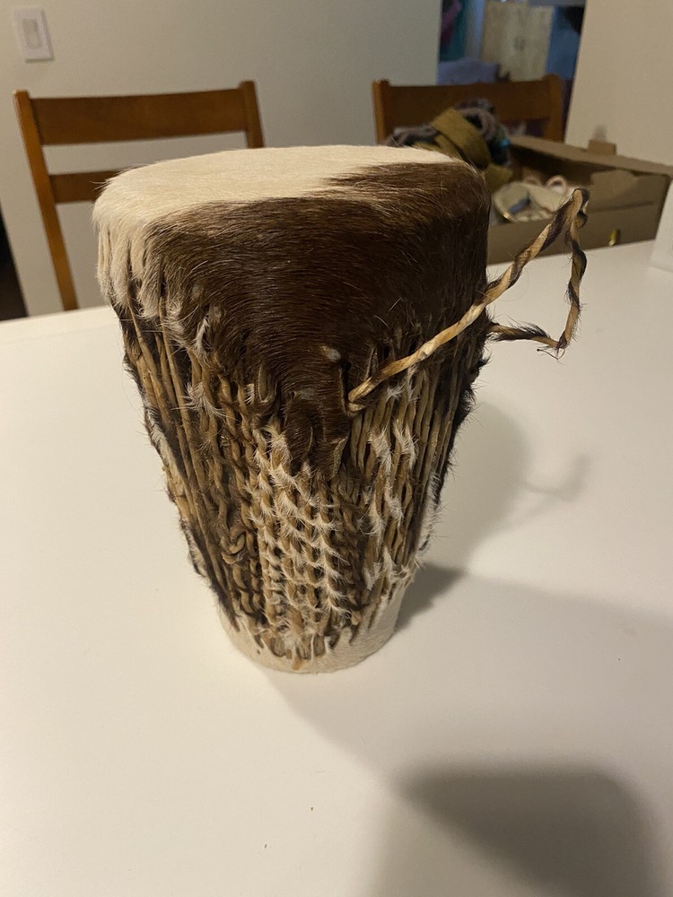 African Animal Hide Hand Drum 10”