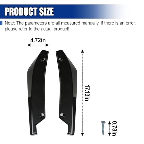 2PCS Car Rear Bumper Canard Diffuser Protector, Anti-Collision Side Black