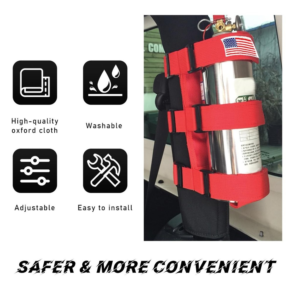 Fire Extinguisher Holder, Adjustable Roll Bar Fire Extinguisher Mount Holder,...