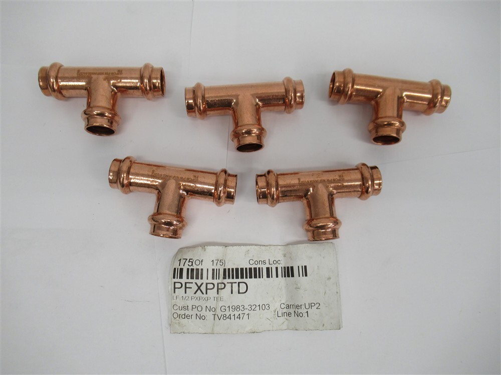 ProFlo PFXPPTD , 1/2" Press Copper Tee (PK 5)