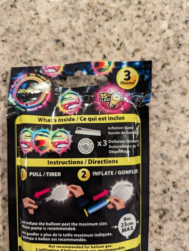 Marble Light Up Balloons - 3 Pcs