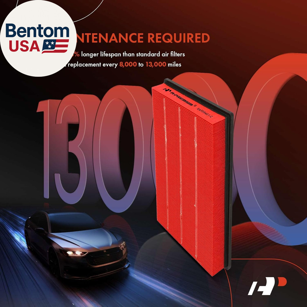 High-Performance, Pre-Oiled Engine Air Filter Compatible with Dodge Models - Ram