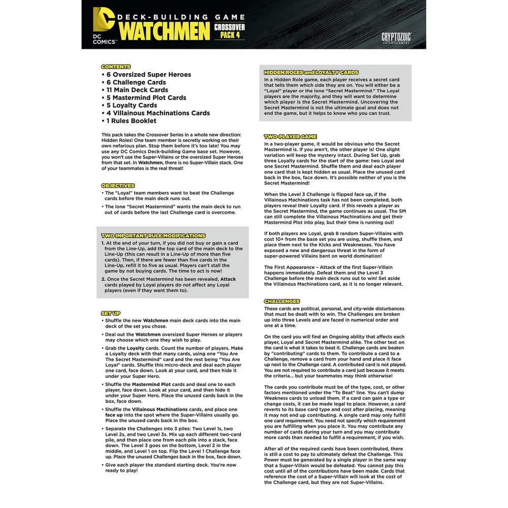 DC Deck-Building Game Crossover Pack 4: Watchmen