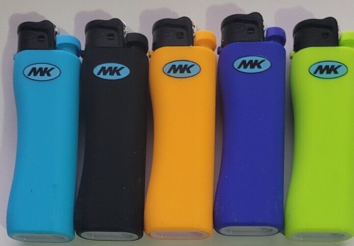 MK Grip Pro Refillable Butane Cigarette Lighter MultiColor 5 Count