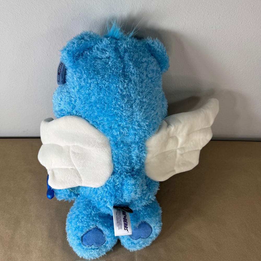 Care Bears Grumpy Bear Cupid Plush Blue NWT Valentine Wings Heart Bow