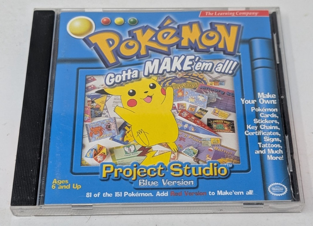 Pokemon Gotta Make Em All Project Studio Blue Version PC Complete CIB w/ Manual