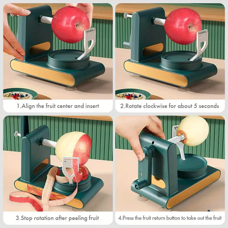 Hand Cranked Apple Potato Peeler Slicer Kit Fruit Cutter Processing Machine Tool