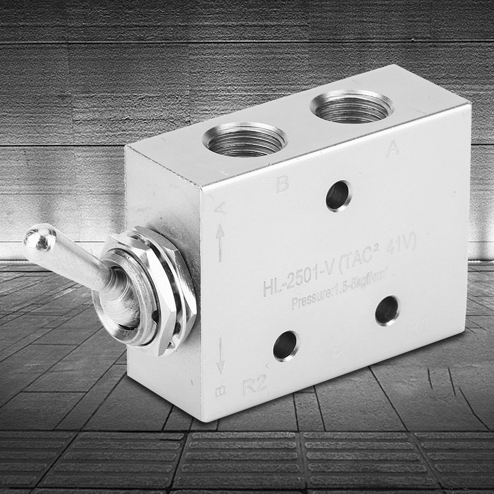 Toggle Switch Valve 2-Position 5-Way Mechanical Pneumatic Knob Switch G1/8in CS