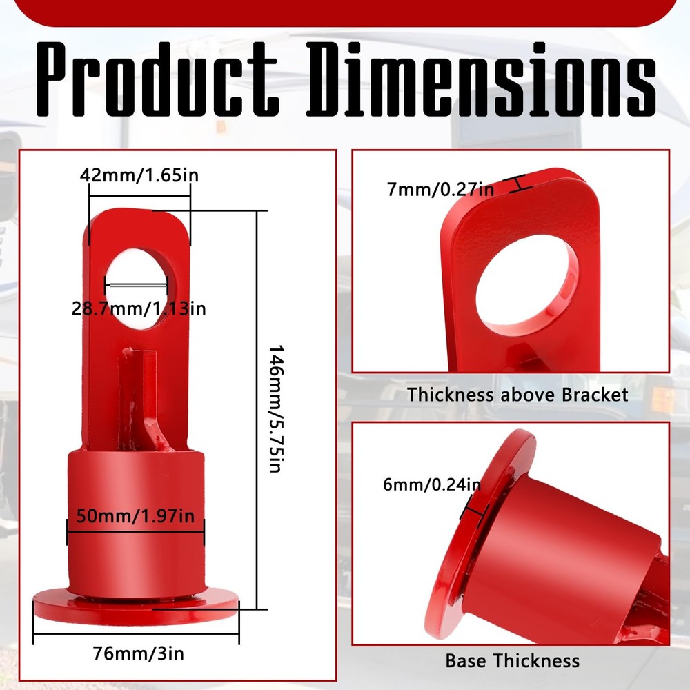 IFYKIM 5th Wheel Lifting Hook Hitch Bracket Fifth Red