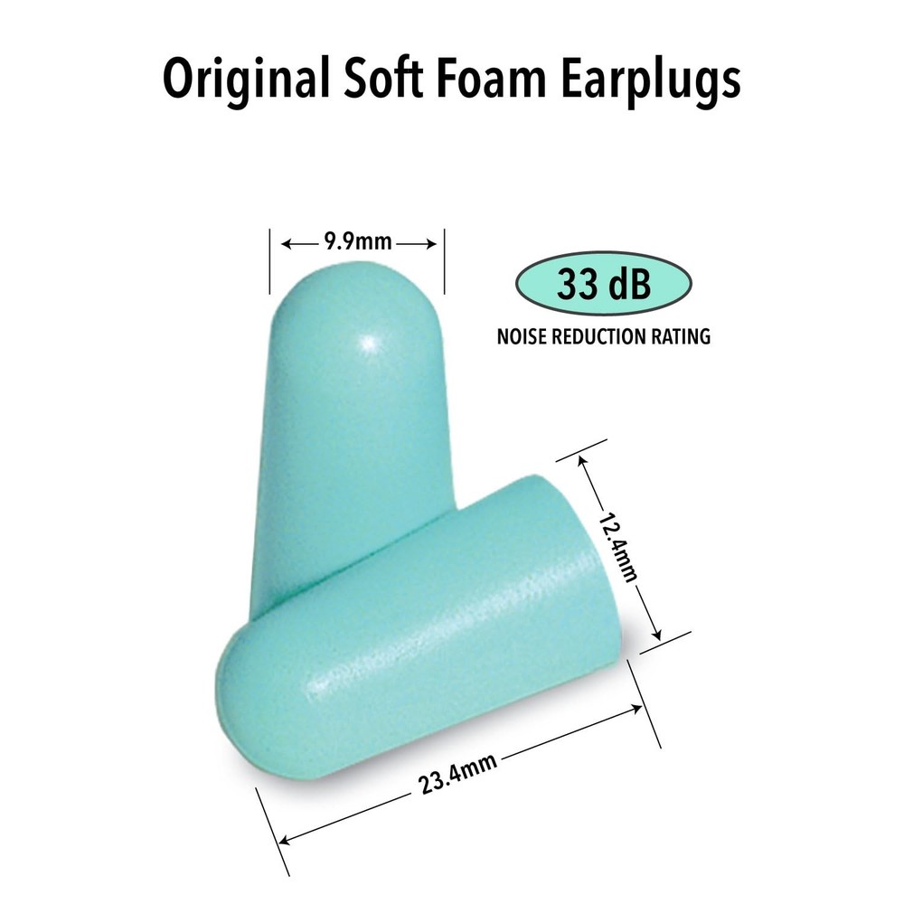 Original Soft Foam Earplugs, 50 Pair - 33dB Highest NRR, Comfortable Ear Plug...
