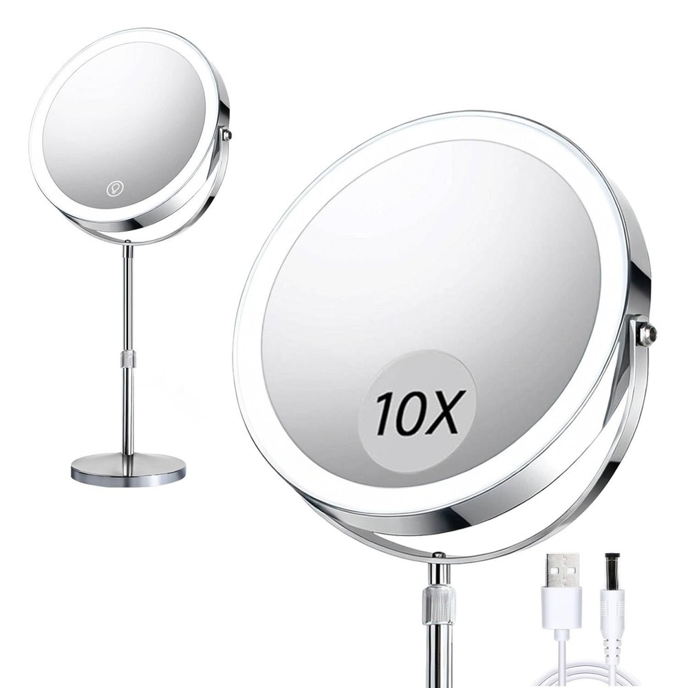 Makeup Mirror with Lights and Magnification, Electric Lighted Standing Mirror...