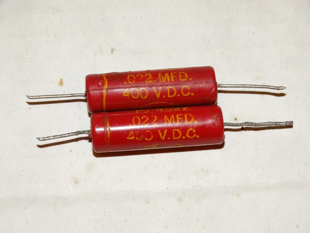 2 - Vintage Tiny Chief Capacitor Pulls .022 400vdc
