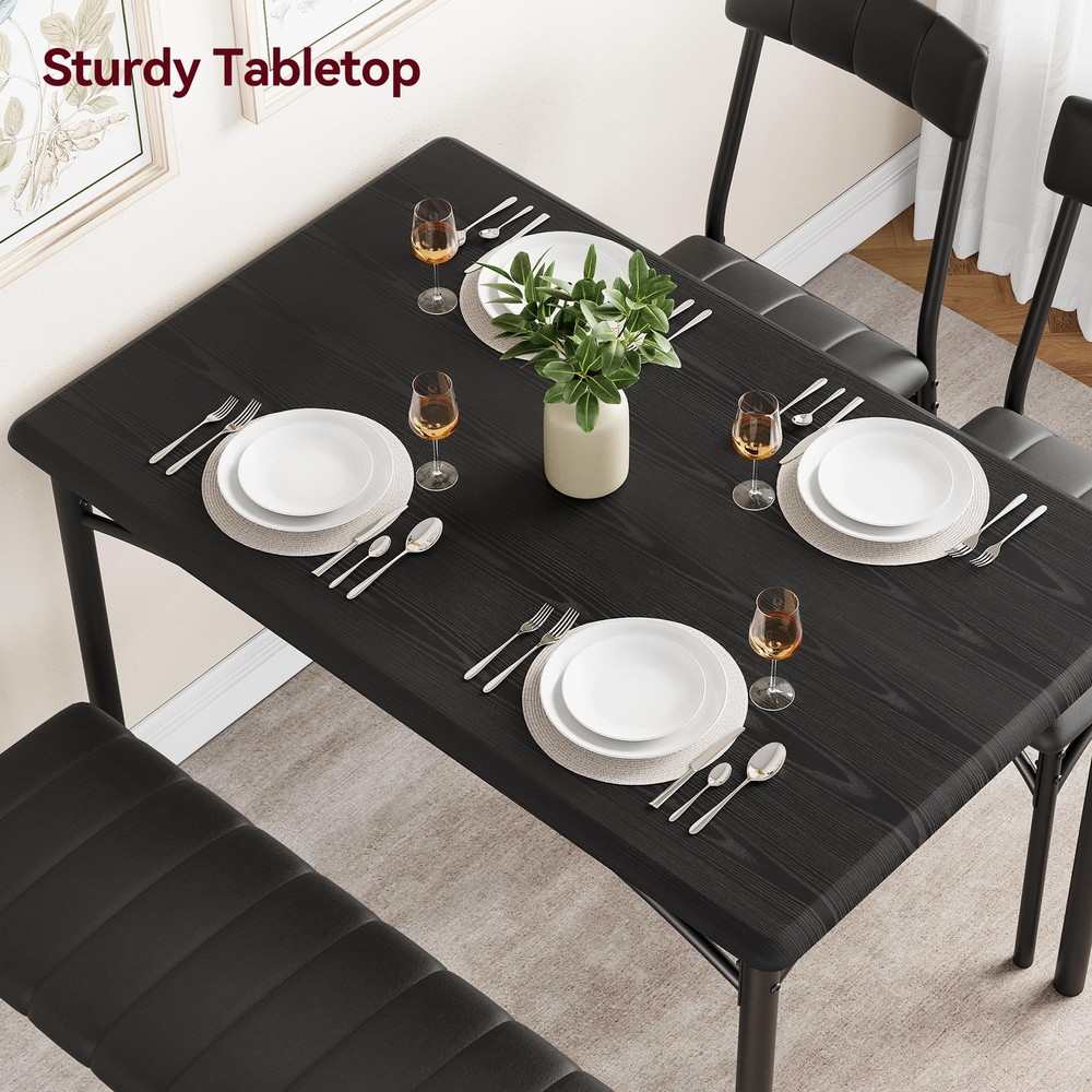 Kitchen Table and Chairs ,Dining Table Set for 4 and with Upholstered Bench Home
